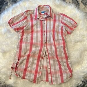 Columbia Button Down Short Sleeve Plaid Shirt